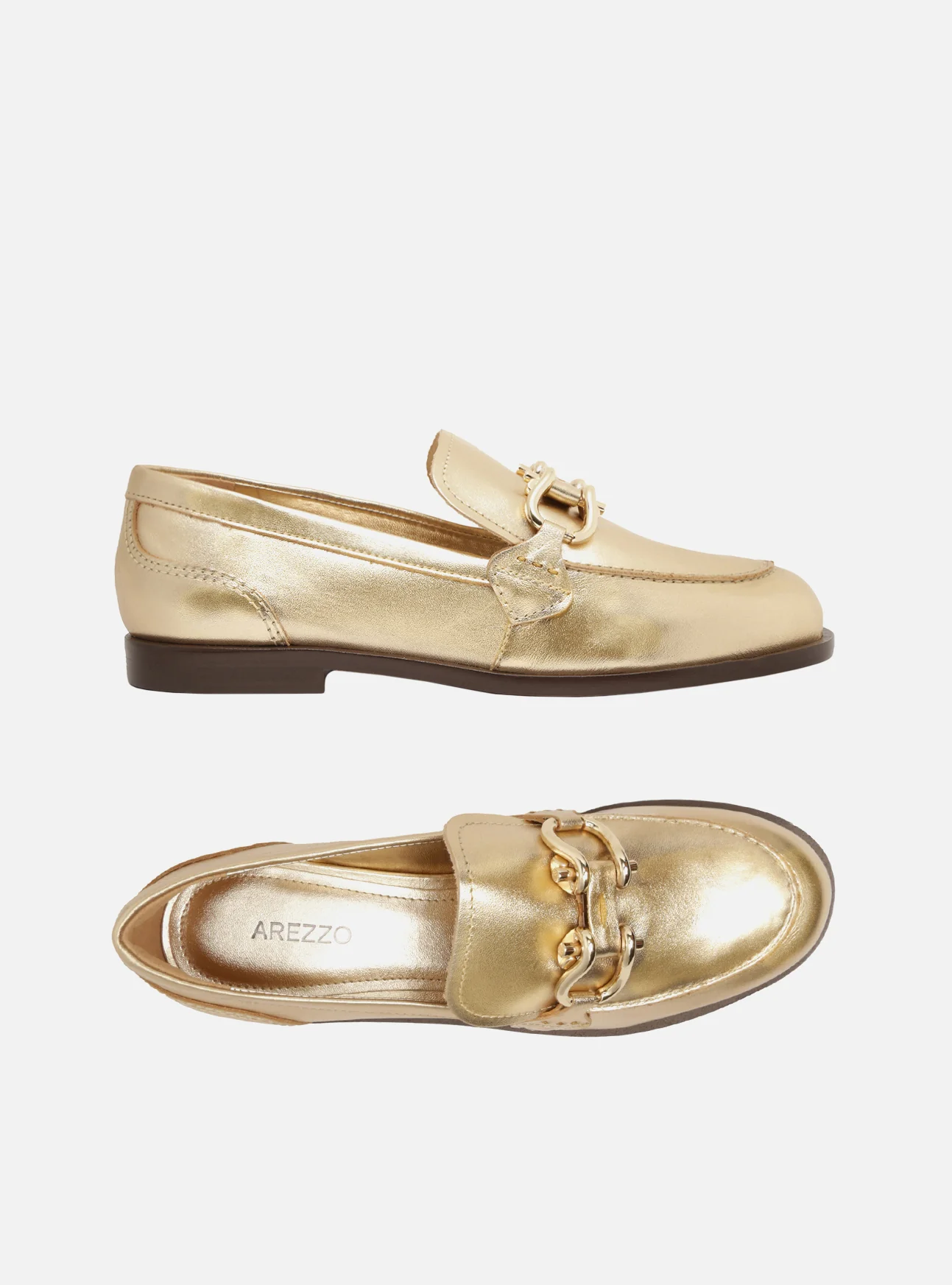 Caroline Gold Leather Loafer - Image 6
