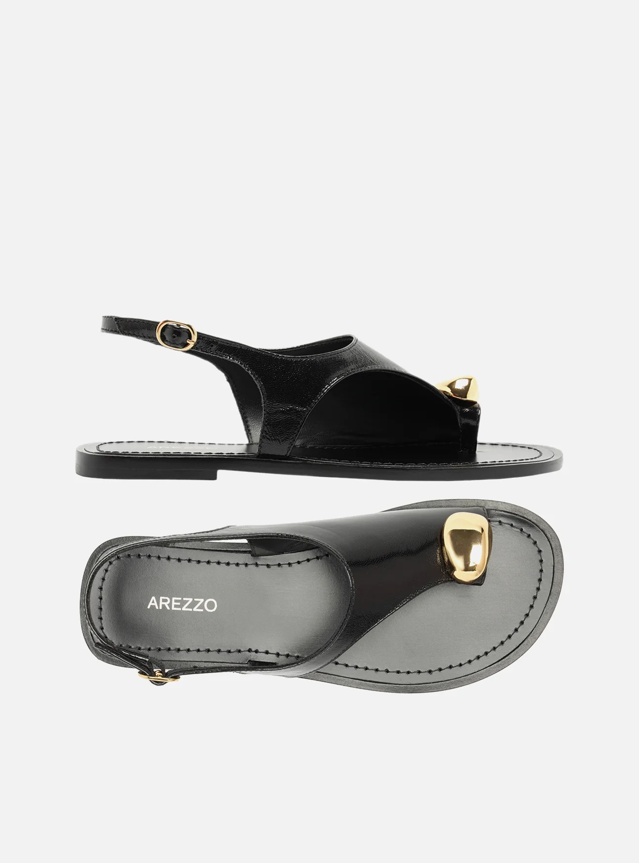 Freya Leather Flat Sandal - Image 3