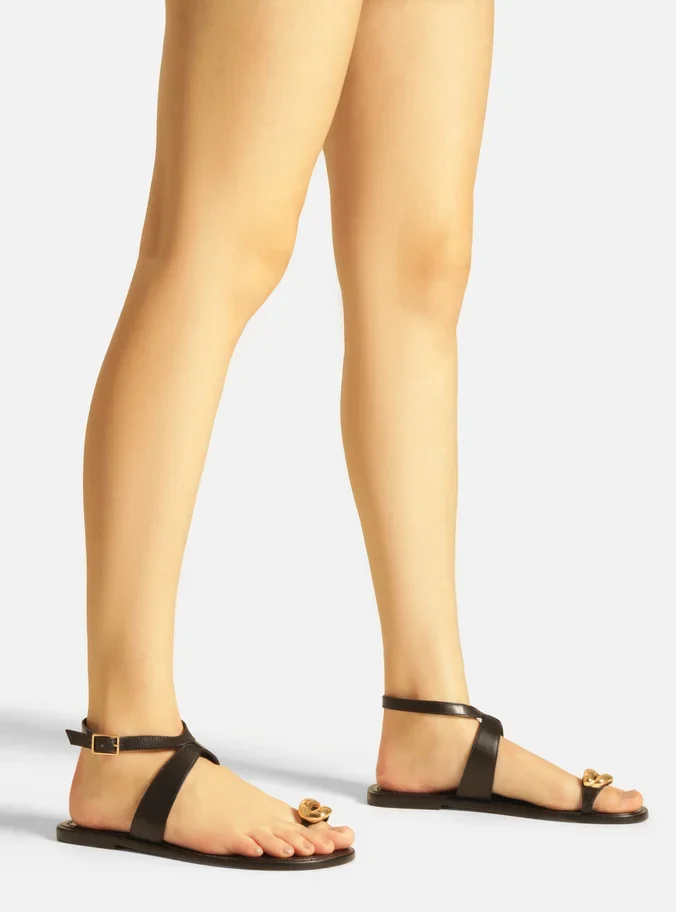 Kendall Leather Flat Sandal - Image 2