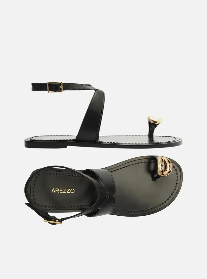 Kendall Leather Flat Sandal - Image 3