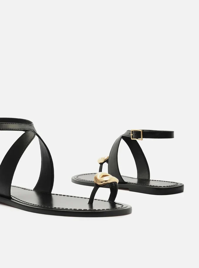 Kendall Leather Flat Sandal - Image 5