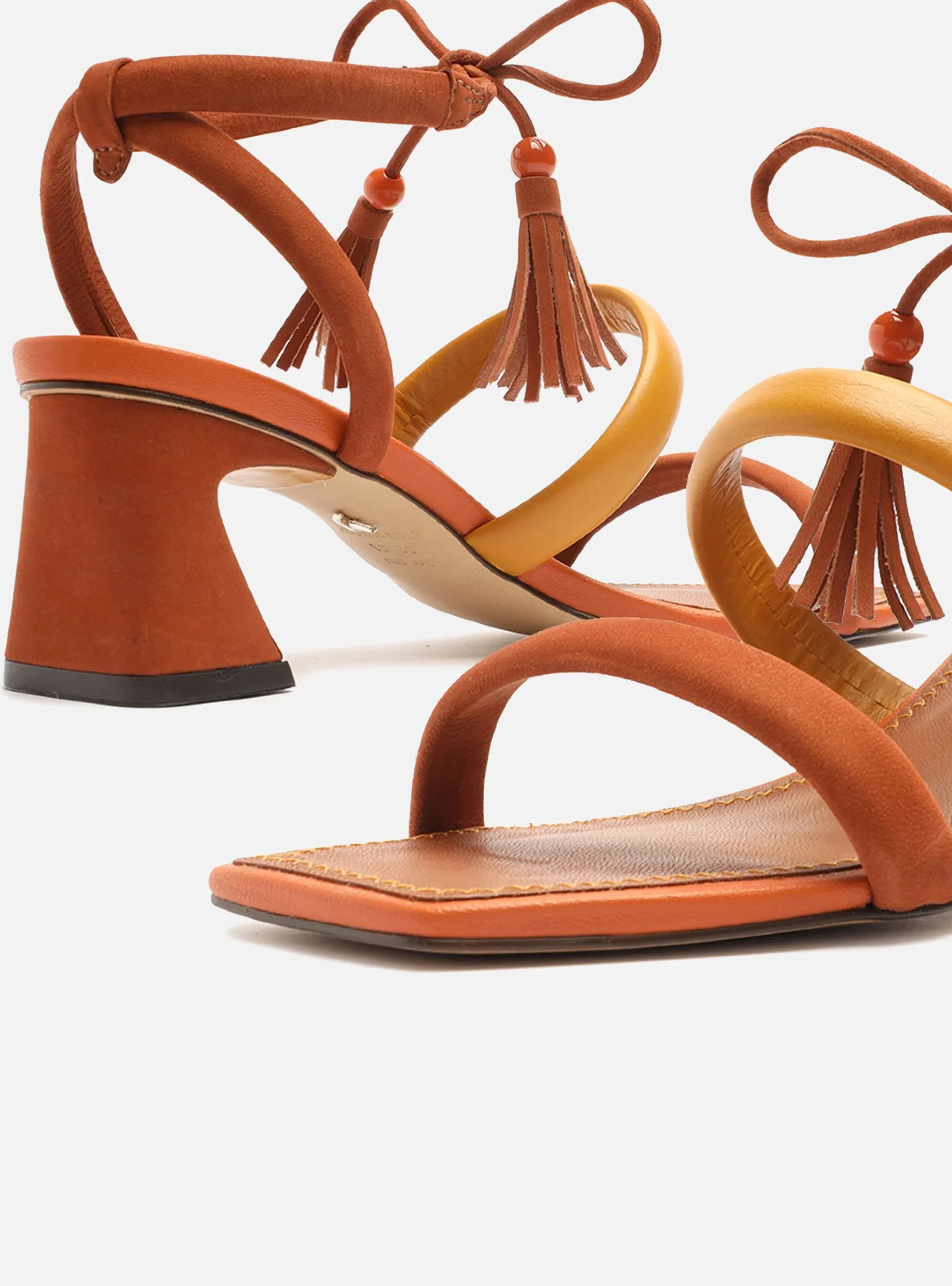 Lenny Leather Frin Block Sandal - Image 4