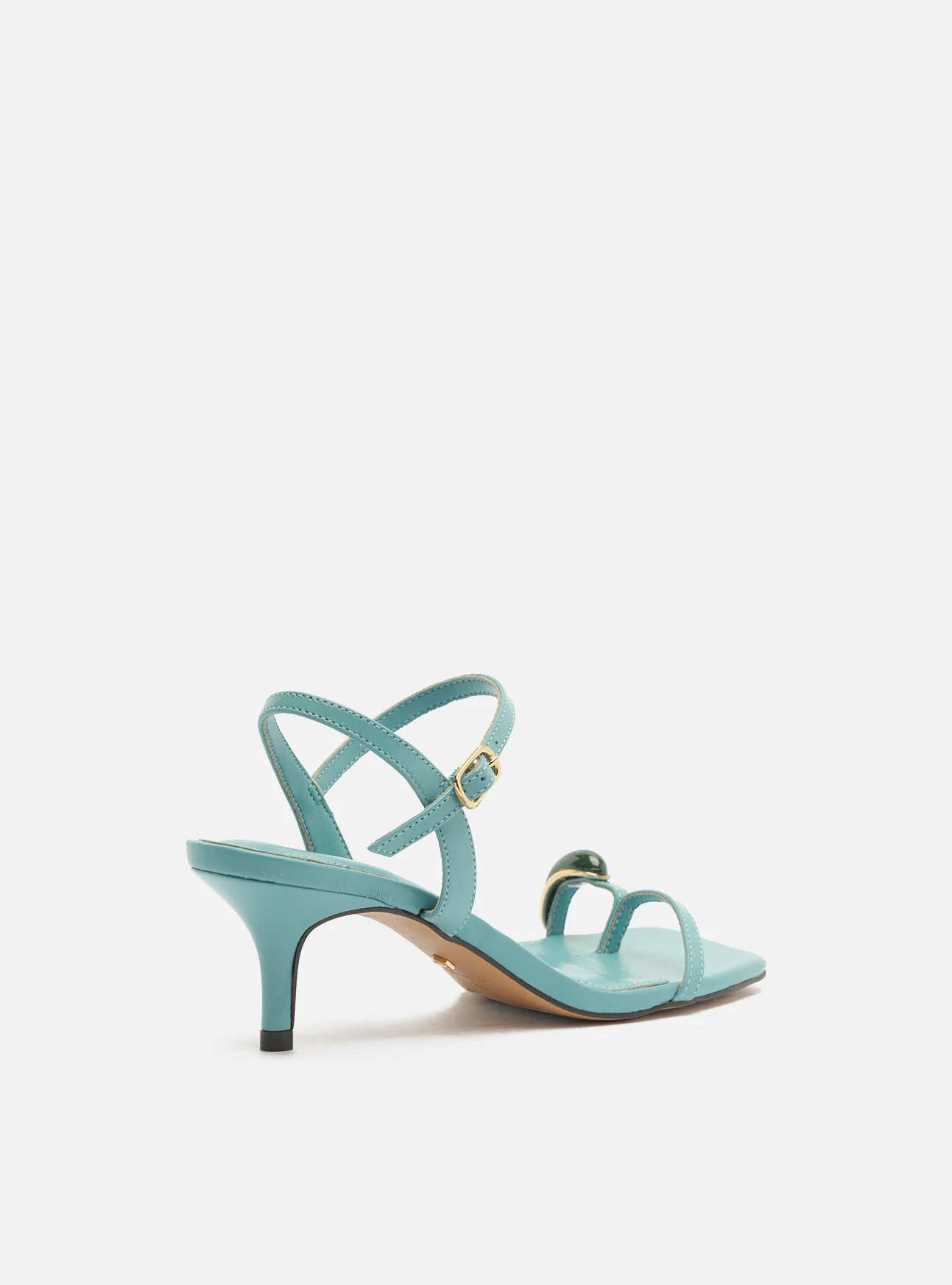 Sofia Mid Stiletto Leather Sandal - Image 4