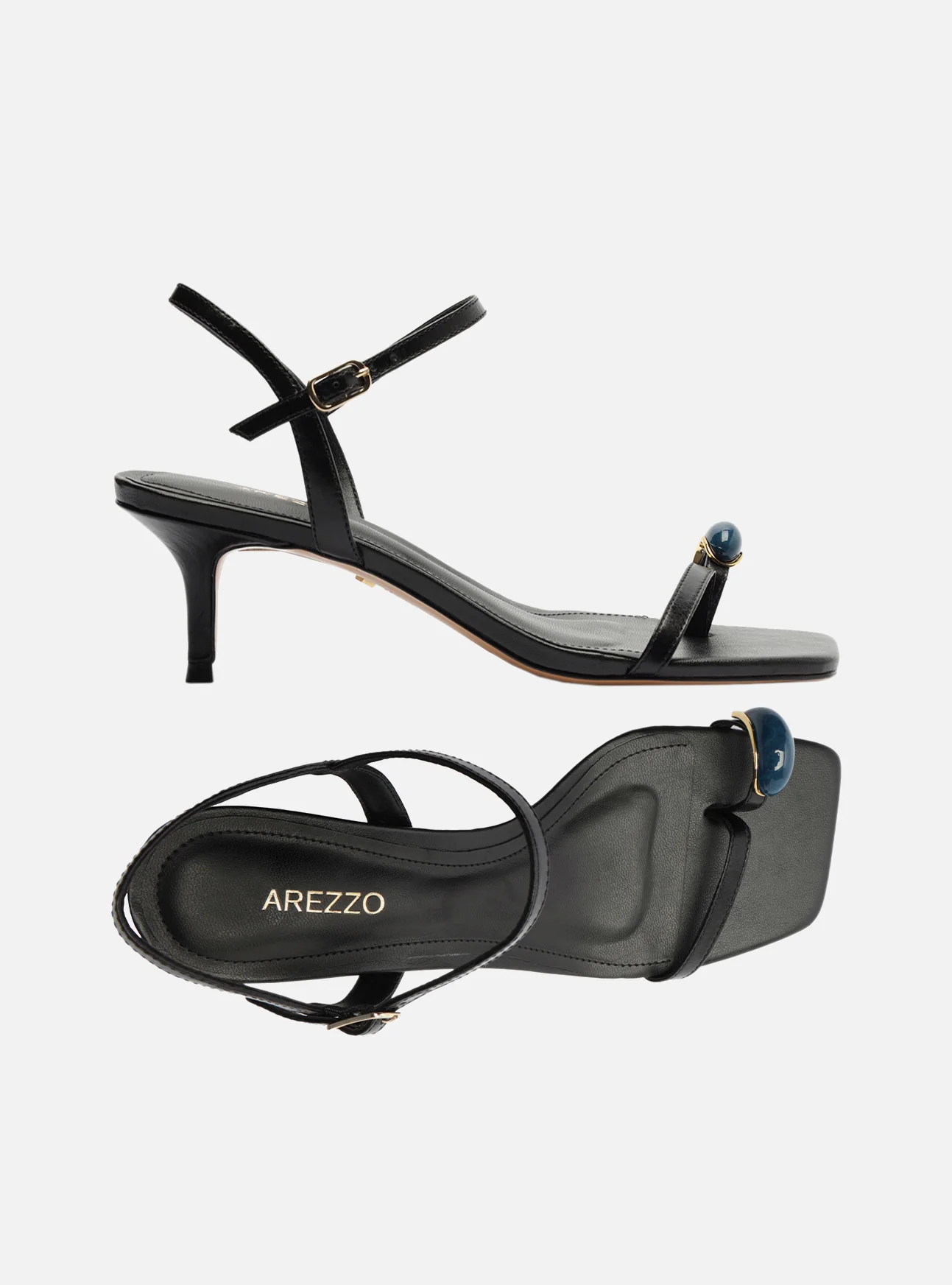 Sofia Mid Stiletto Leather Sandal - Image 5